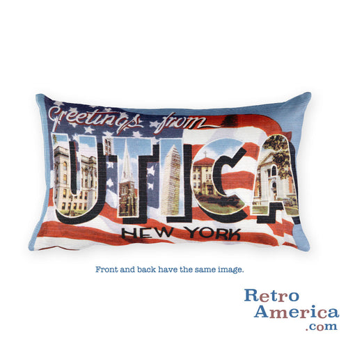 Greetings from Utica New York Throw Pillow 2