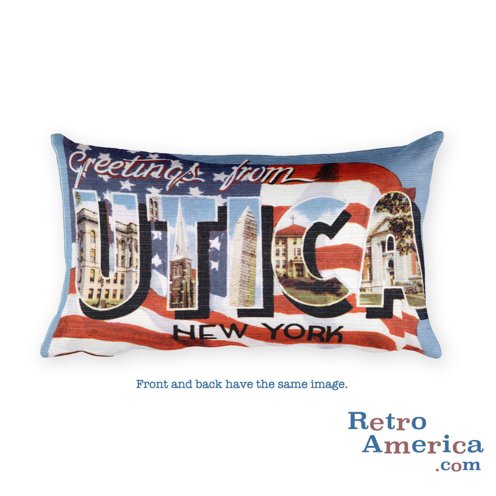 Greetings from Utica New York Throw Pillow 2