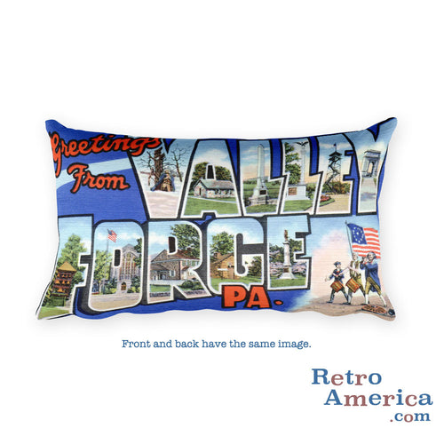 Greetings from Valley Forge Pennsylvania Throw Pillow