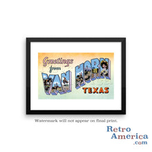 Greetings from Van Horn Texas TX Postcard Framed Wall Art