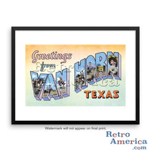 Greetings from Van Horn Texas TX Postcard Framed Wall Art