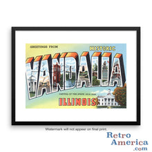 Greetings from Vandalia Illinois IL Postcard Framed Wall Art