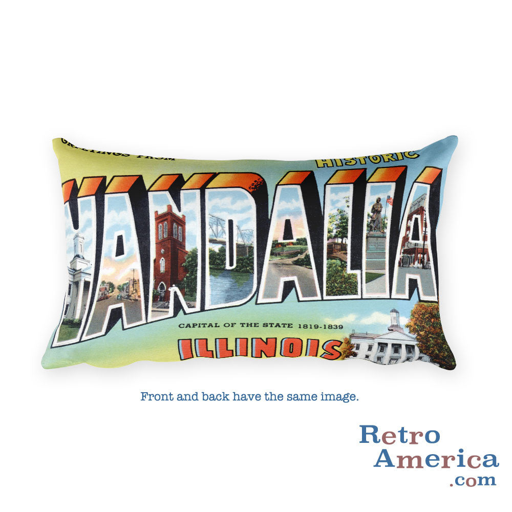 Greetings from Vandalia Illinois Throw Pillow