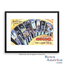 Greetings from Vermilion Ohio OH Postcard Framed Wall Art