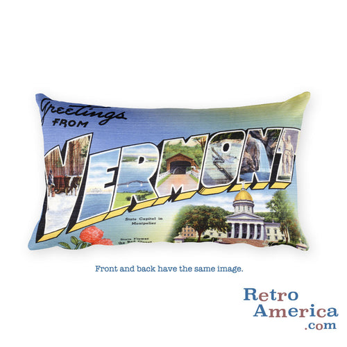 Greetings from Vermont Throw Pillow 1
