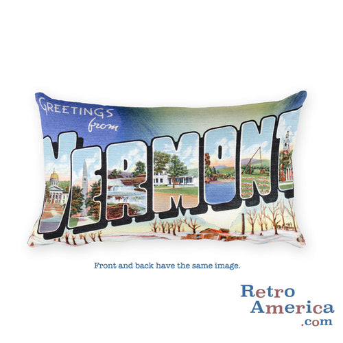 Greetings from Vermont Throw Pillow 2