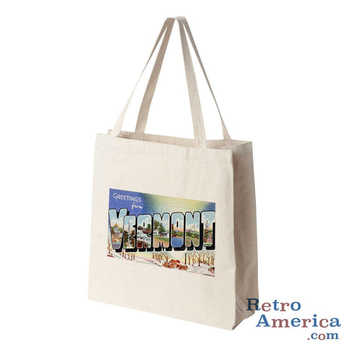 Greetings from Vermont VT 2 Postcard Tote Bag