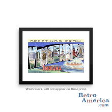 Greetings from Vincennes Indiana IN Postcard Framed Wall Art