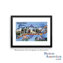 Greetings from Washington WA 1 Postcard Framed Wall Art