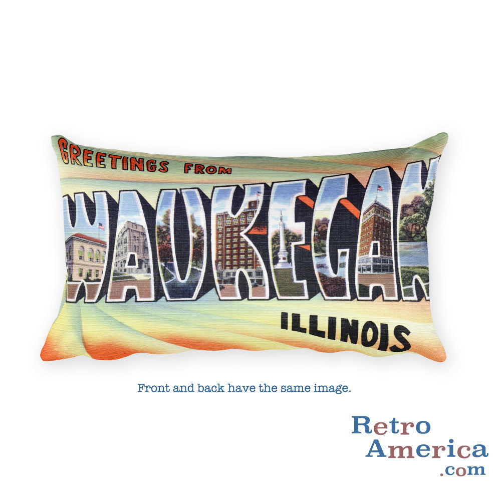 Greetings from Waukegan Illinois Throw Pillow