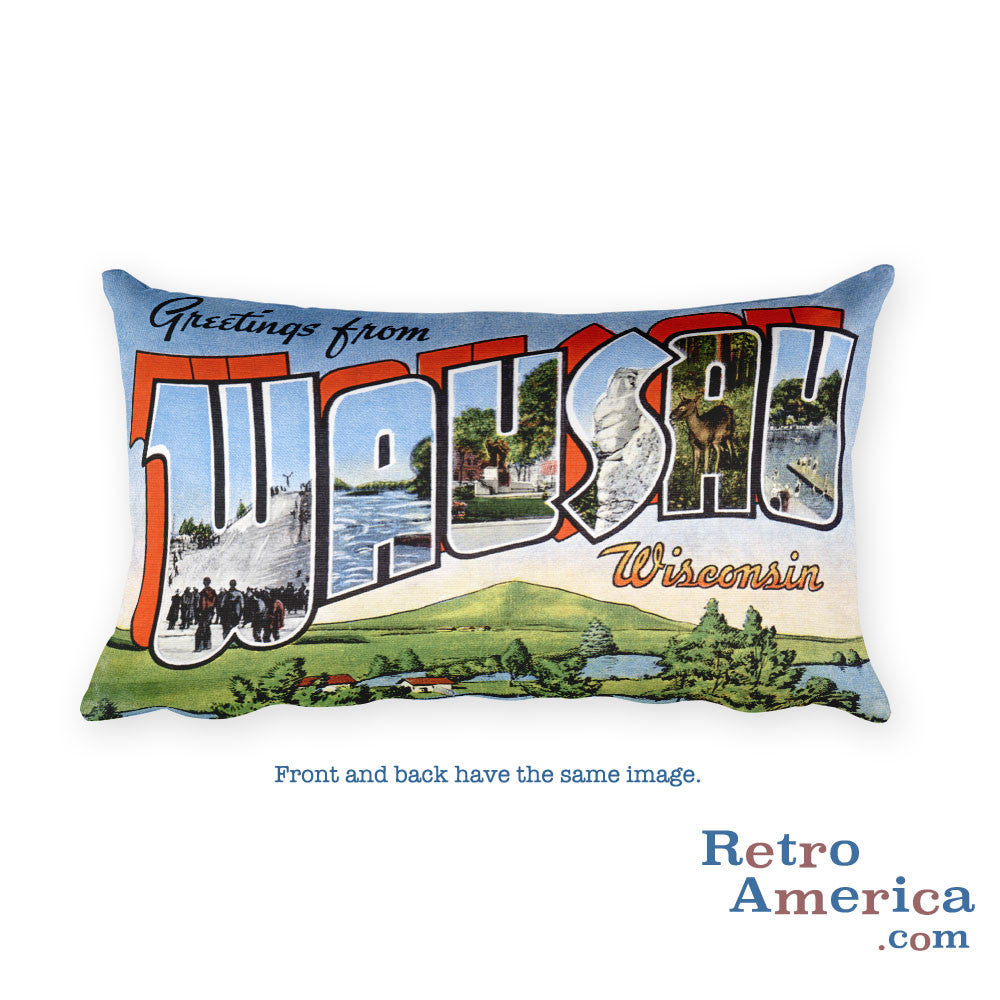 Greetings from Wausau Wisconsin Throw Pillow