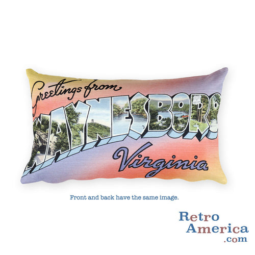 Greetings from Waynesboro Virginia Throw Pillow