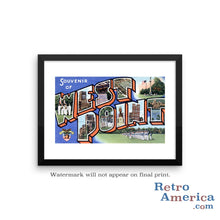 Greetings from West Point New York NY Postcard Framed Wall Art