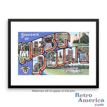 Greetings from West Point New York NY Postcard Framed Wall Art