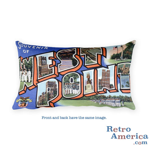 Greetings from West Point New York Throw Pillow