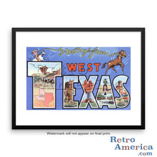 Greetings from West Texas TX Postcard Framed Wall Art