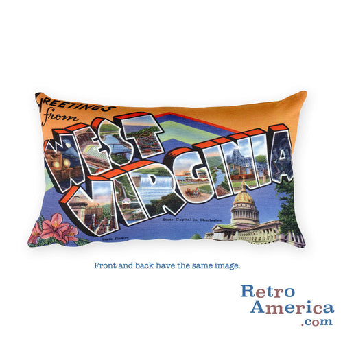 Greetings from West Virginia Throw Pillow 1
