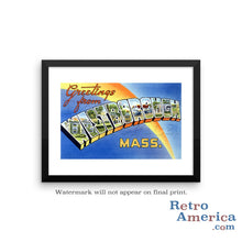 Greetings from Westborough Massachusetts MA Postcard Framed Wall Art