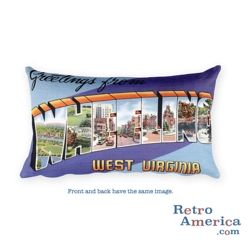 Greetings from Wheeling West Virginia Throw Pillow