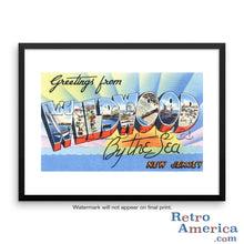 Greetings from Wildwood By The Sea New Jersey NJ 2 Postcard Framed Wall Art