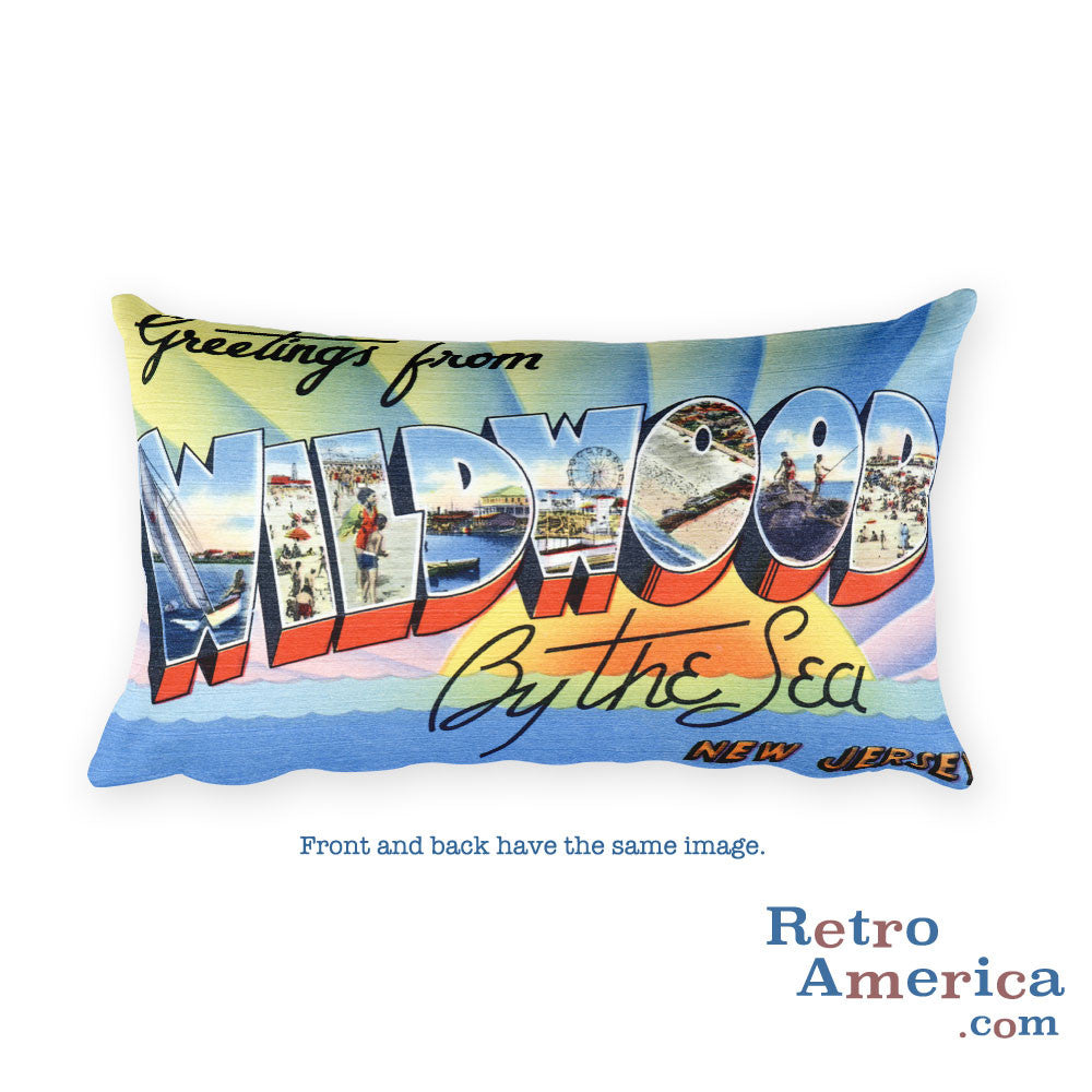 Greetings from Wildwood By The Sea New Jersey Throw Pillow 2