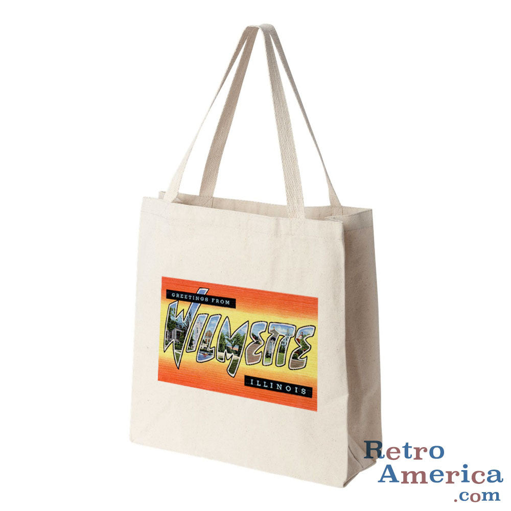 Greetings from Wilmette Illinois IL Postcard Tote Bag