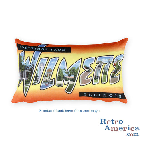 Greetings from Wilmette Illinois Throw Pillow