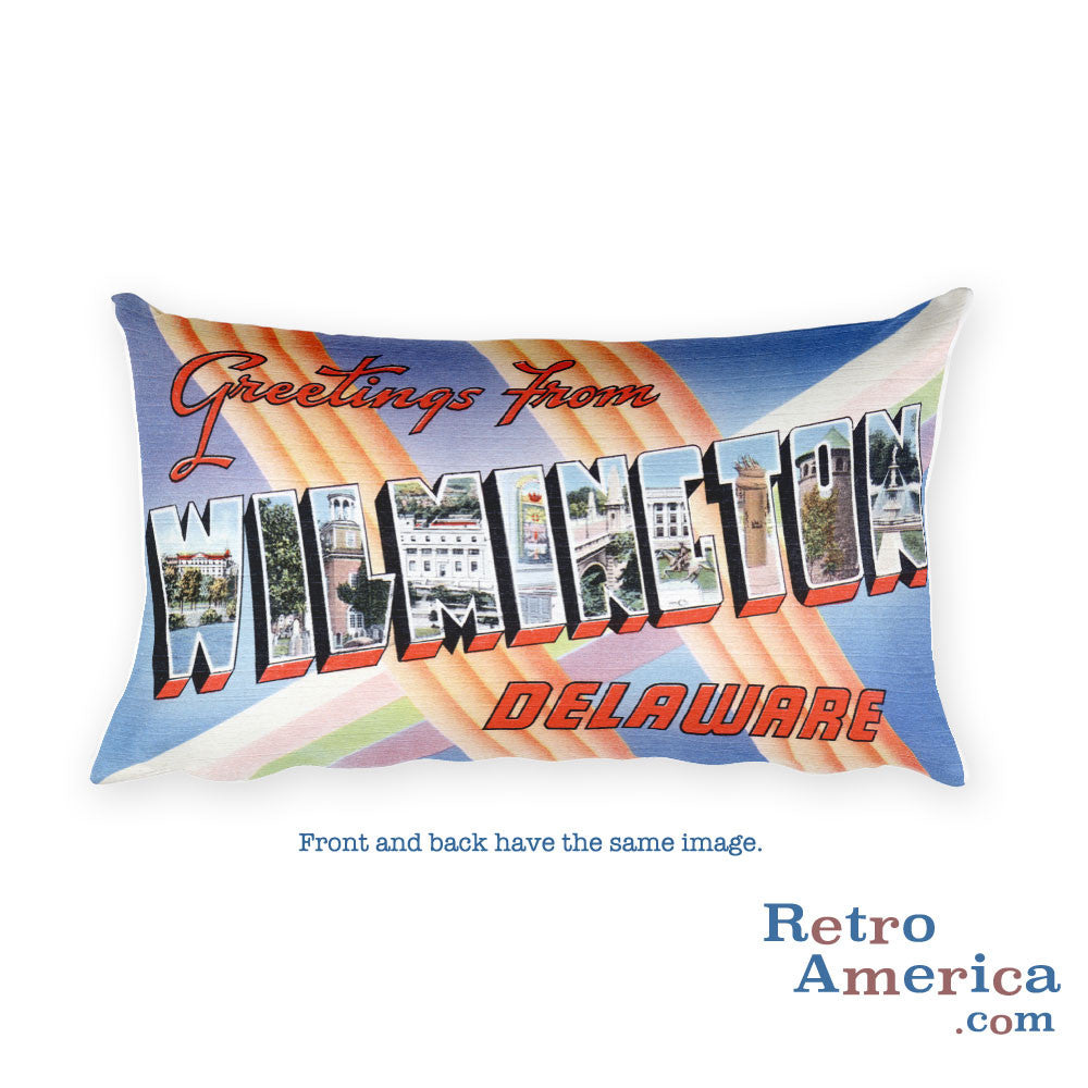 Greetings from Wilmington Delaware Throw Pillow