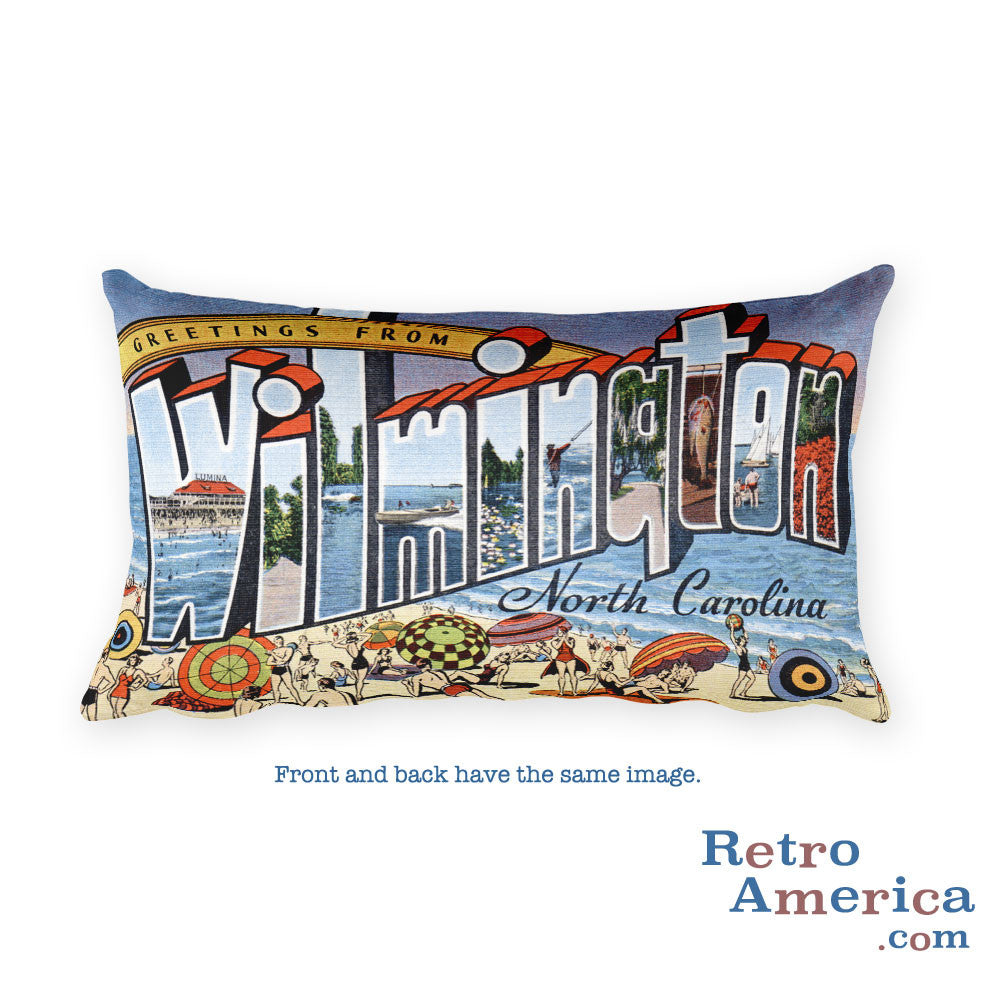 Greetings from Wilmington North Carolina Throw Pillow 1