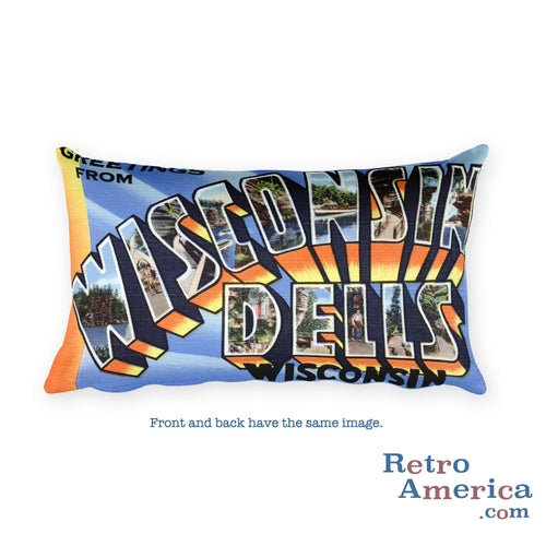 Greetings from Wisconsin Dells Wisconsin Throw Pillow 1