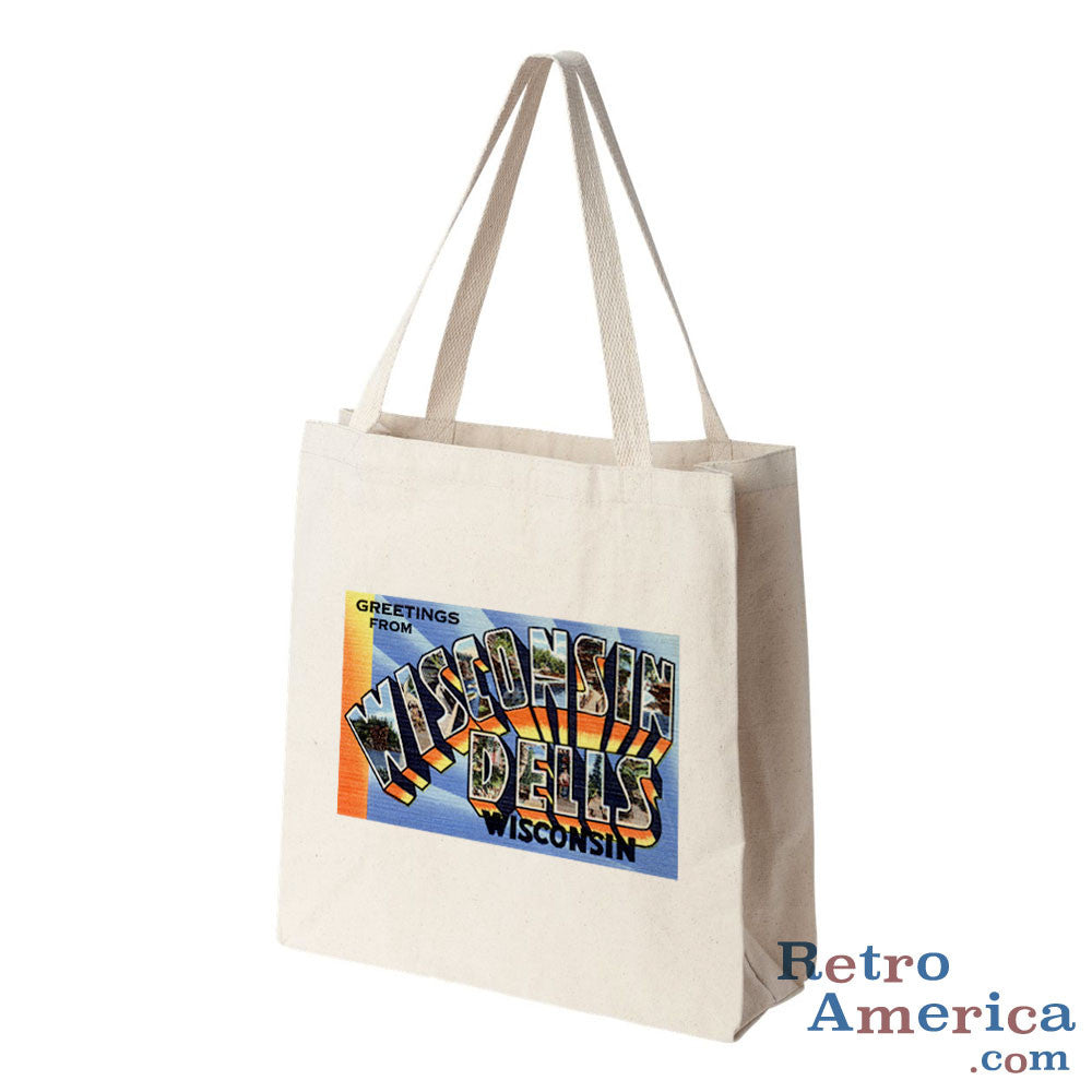 Greetings from Wisconsin Dells Wisconsin WI 1 Postcard Tote Bag