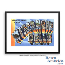 Greetings from Wisconsin Dells Wisconsin WI 1 Postcard Framed Wall Art
