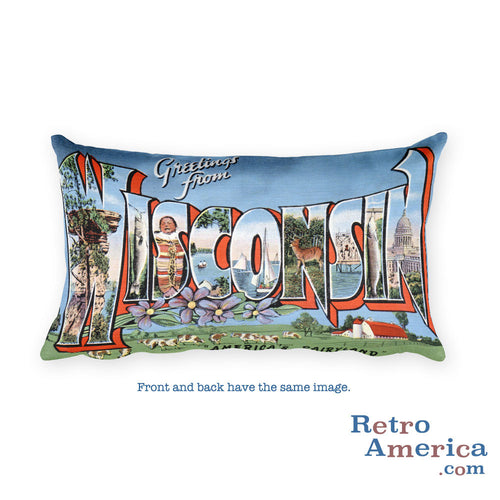 Greetings from Wisconsin Throw Pillow 3