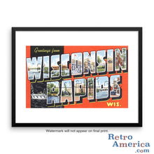 Greetings from Wisconsin Rapids Wisconsin WI Postcard Framed Wall Art