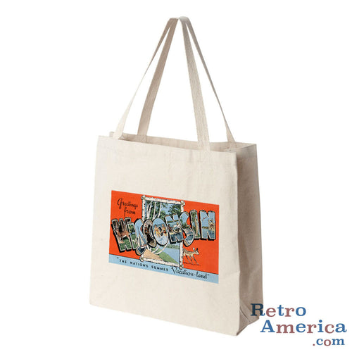 Greetings from Wisconsin WI 2 Postcard Tote Bag