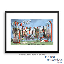 Greetings from Wisconsin WI 3 Postcard Framed Wall Art