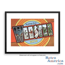 Greetings from Wooster Ohio OH Postcard Framed Wall Art