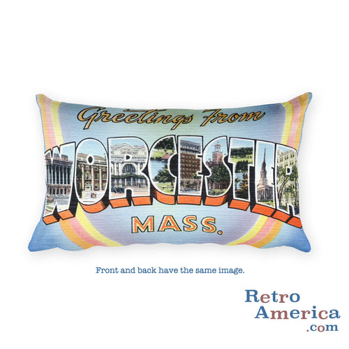 Greetings from Worcester Massachusetts Throw Pillow