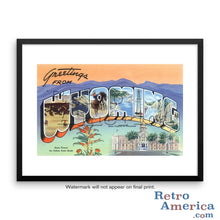 Greetings from Wyoming WY 1 Postcard Framed Wall Art