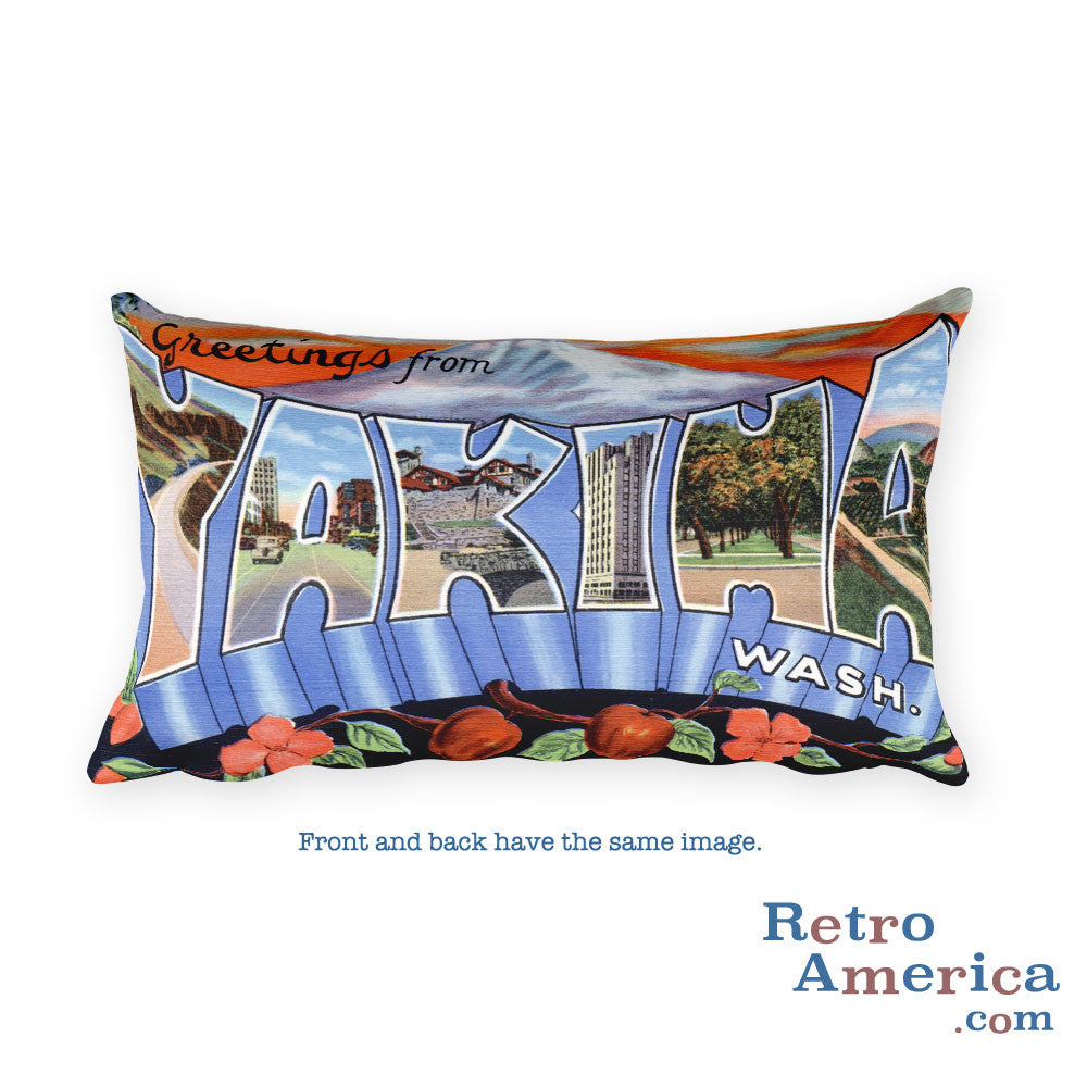 Greetings from Yakima Washington Throw Pillow