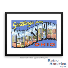 Greetings from Youngstown Ohio OH Postcard Framed Wall Art