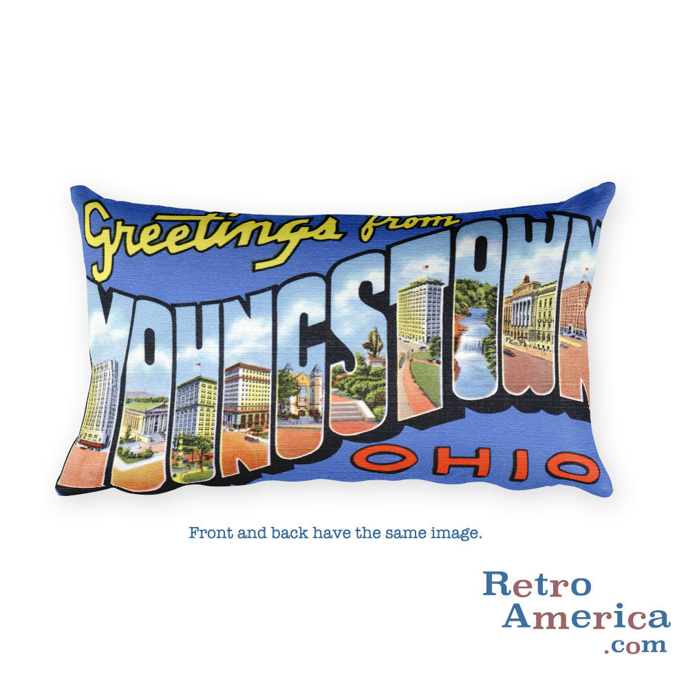 Greetings from Youngstown Ohio Throw Pillow