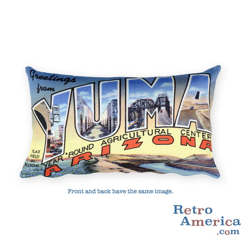 Greetings from Yuma Arizona Throw Pillow