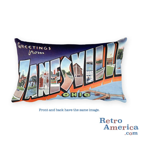 Greetings from Zanesville Ohio Throw Pillow