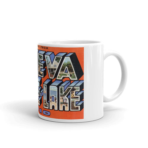 Greetings from Geneva On The Lake Ohio Unique Coffee Mug, Coffee Cup