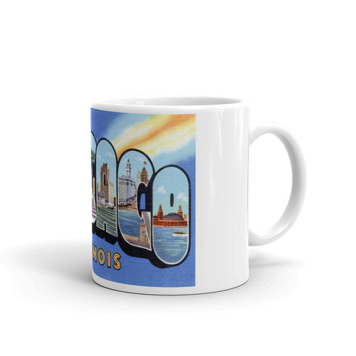 Greetings from Chicago Illinois Unique Coffee Mug, Coffee Cup 1