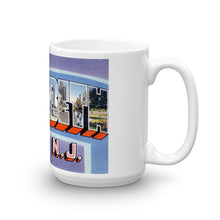 Greetings from Elizabeth New Jersey Unique Coffee Mug, Coffee Cup
