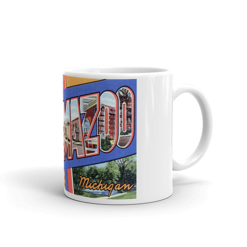 Greetings from Kalamazoo Michigan Unique Coffee Mug, Coffee Cup