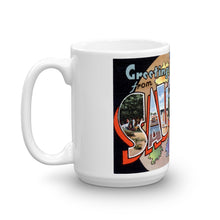 Greetings from Saugatuck Michigan Unique Coffee Mug, Coffee Cup