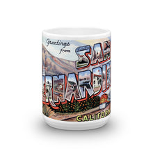 Greetings from San Bernardino California Unique Coffee Mug, Coffee Cup